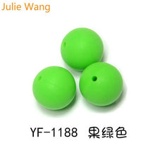 Load image into Gallery viewer, Julie Wang 20PCS 10/12/15mm Round Food Grade Silicone Beads For Necklace Pendant Bracelet Anklet Jewelry Making Accessory