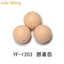 Load image into Gallery viewer, Julie Wang 20PCS 10/12/15mm Round Food Grade Silicone Beads For Necklace Pendant Bracelet Anklet Jewelry Making Accessory