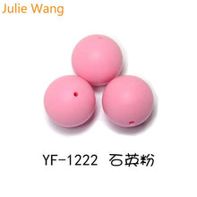 Load image into Gallery viewer, Julie Wang 20PCS 10/12/15mm Round Food Grade Silicone Beads For Necklace Pendant Bracelet Anklet Jewelry Making Accessory