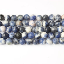 Load image into Gallery viewer, LanLi  Fashion Jewelry 4/6/8/10/12mm Blue-vein stone Round Loose Beads DIY men and women Bracelet Necklace  anklet Accessories